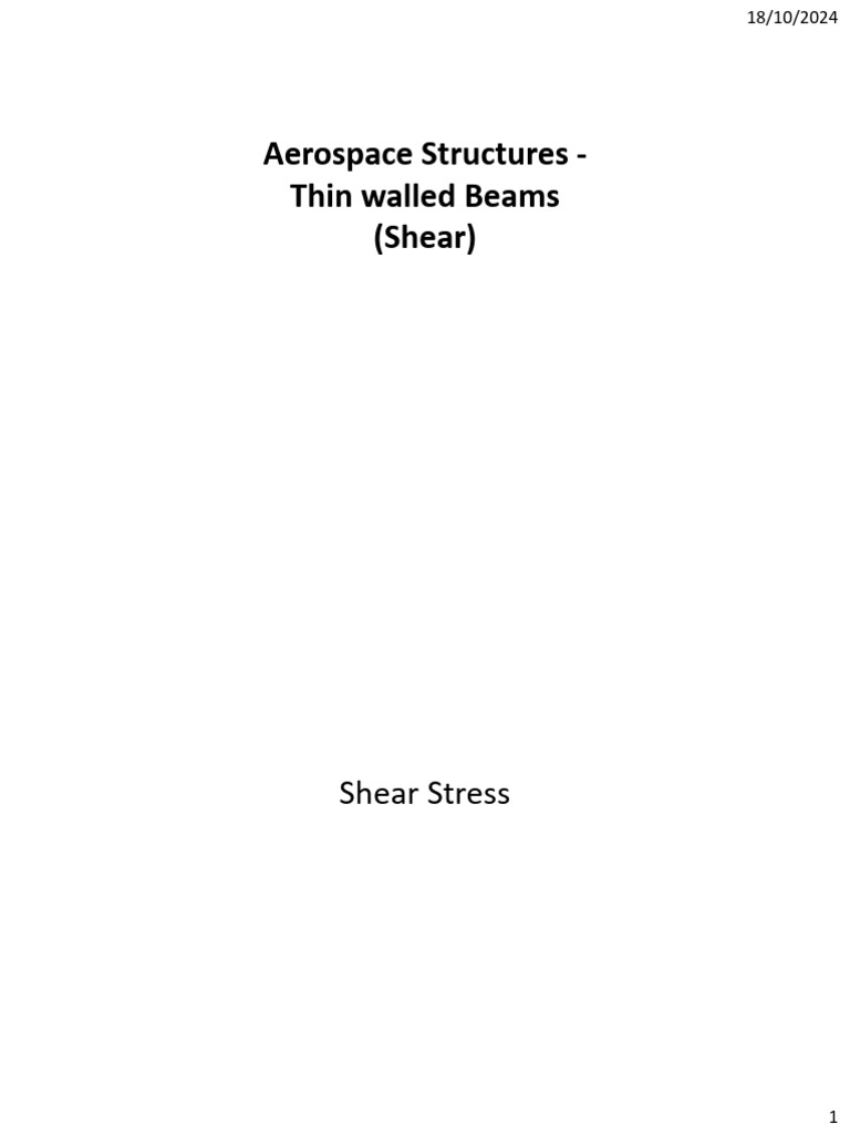 Shear Flow in Thin-Walled Beams | PDF | Shear Stress | Bending
