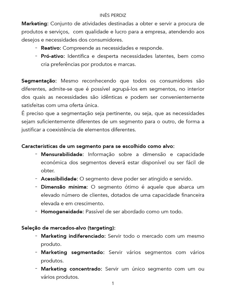Fundamentos do Marketing e Segmentação | PDF | Marketing | Mercado ...