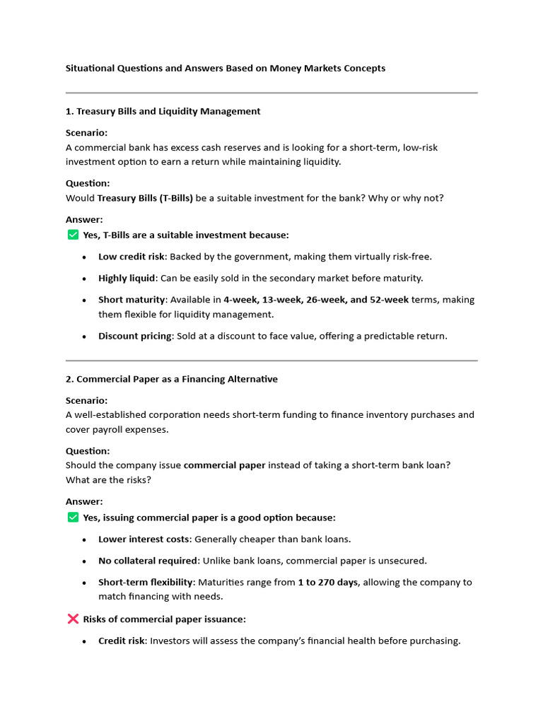 money market | PDF | Repurchase Agreement | Commercial Paper