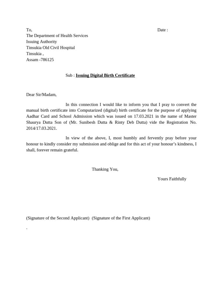 HOW TO WRITE DIGITAL BIRTH CERTIFICATE visual data 7