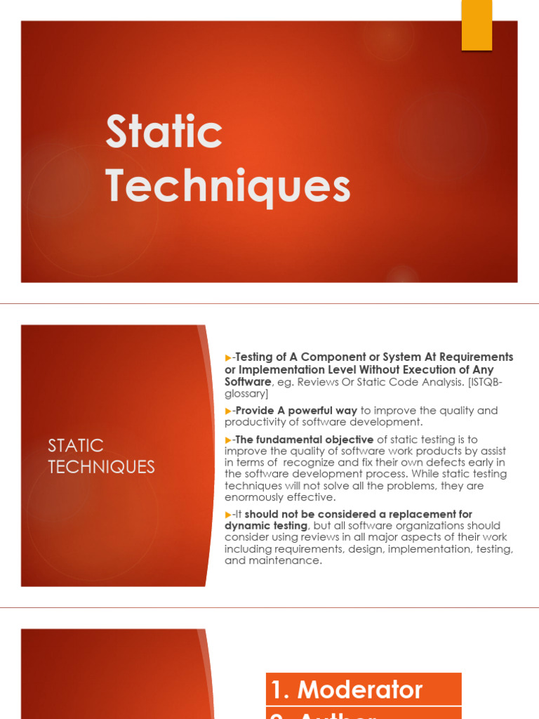CHAPTER+3a-+Static+Techniques | PDF | Software Development | Computing