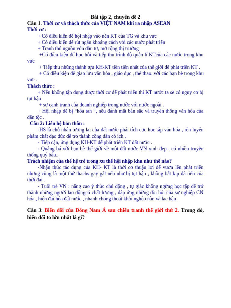 Bài tập 2 chuyên đề 2 | PDF