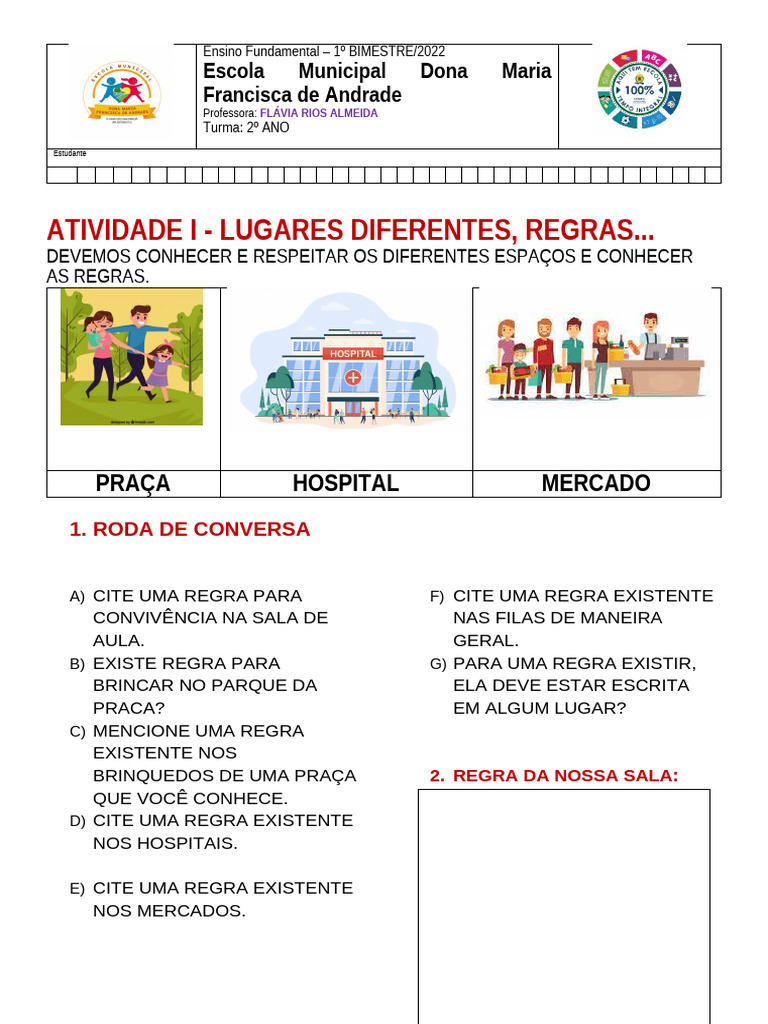 2º Ano - EF02ER05MG - REGRAS PARA CONVIVÊNCIA | PDF