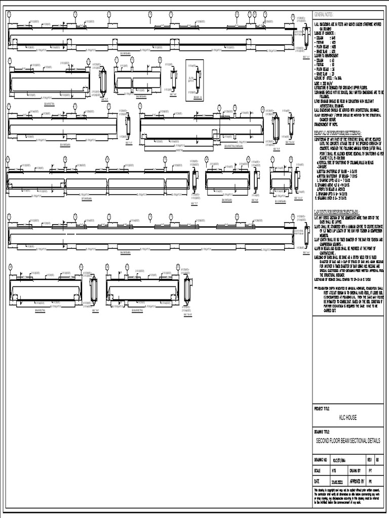 KLC Framing & Beam Sections 2ND FLR Beam Sections 26.08.2022 | PDF ...