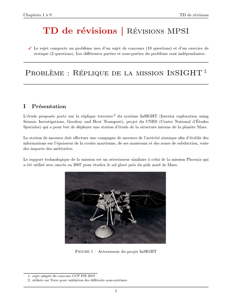 Validation du système InSIGHT sur Mars | PDF | Insight (psychologie ...