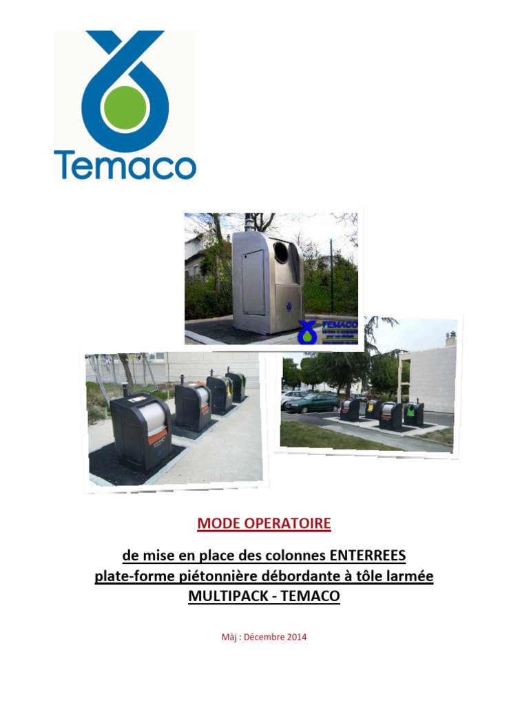 Mode Opératoire Colonnes Enterrées TEMACO | PDF | Sécurité | Ingénierie ...