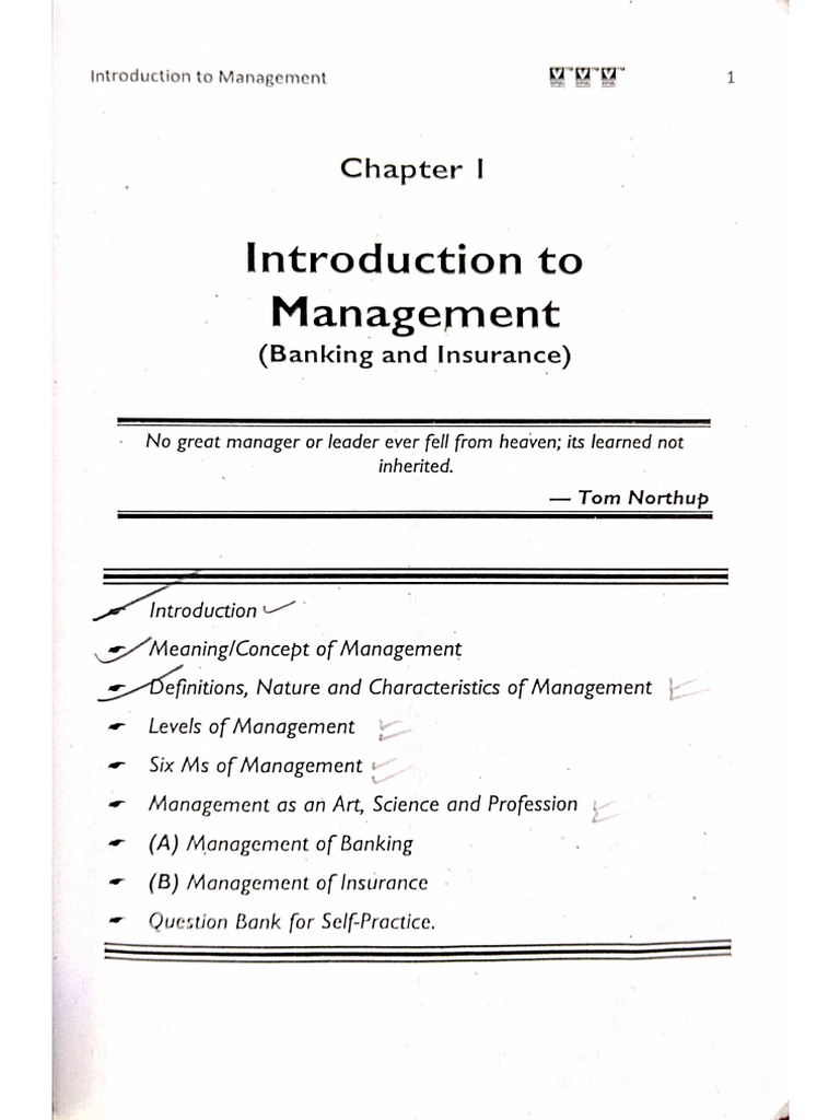 Principle of Management (First & Second Chapter) | PDF
