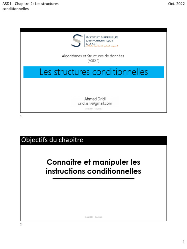 Structures conditionnelles en algorithmique | PDF | Programmation ...