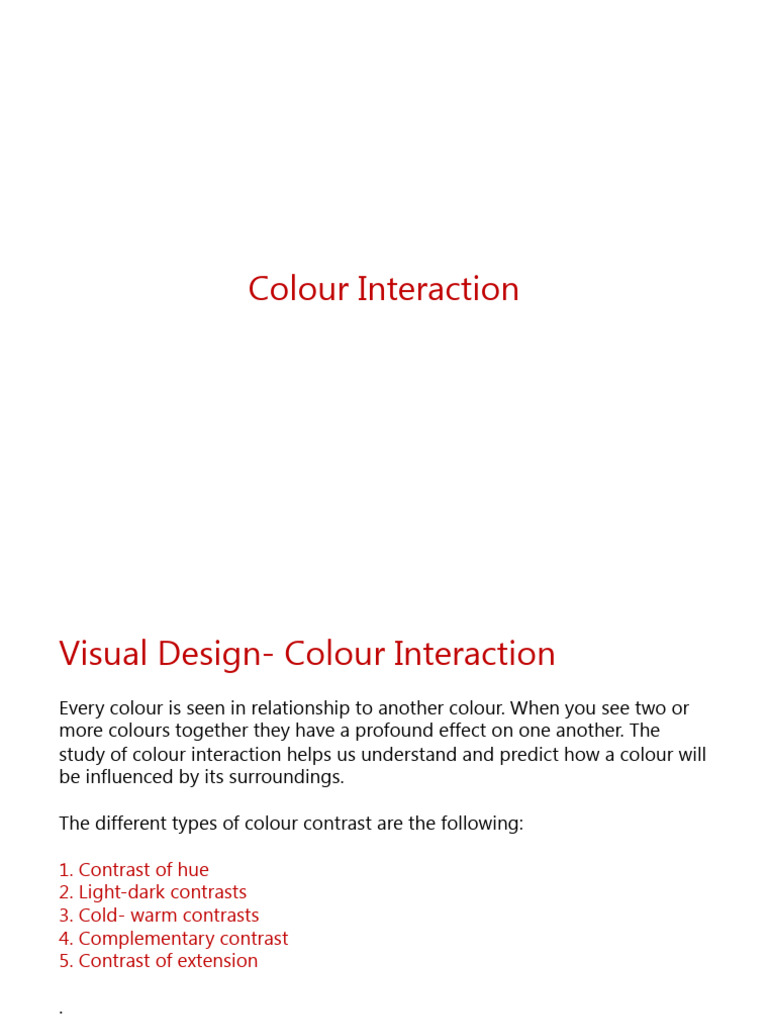 Understanding Colour Interaction | PDF
