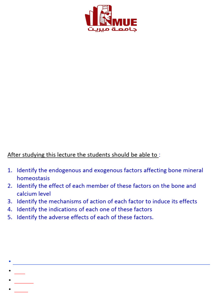 Agents Influencing Bone Calcium Homeostasis | PDF | Bone | Vitamin D