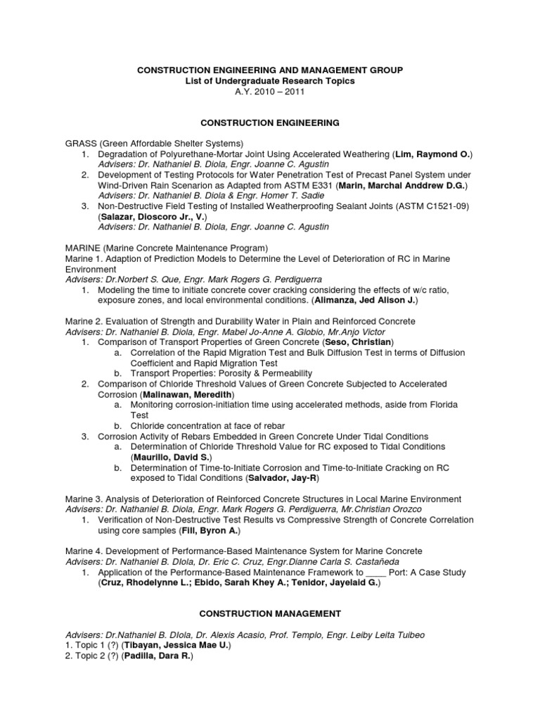 ASTM C1521 Research Topics Overview | PDF | Reinforced Concrete | Concrete