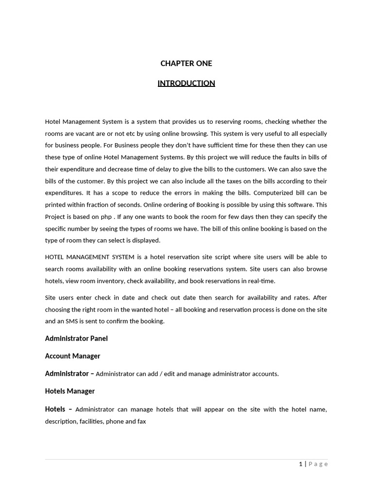 Hotel Management System Overview | PDF | Computer Engineering | Data ...