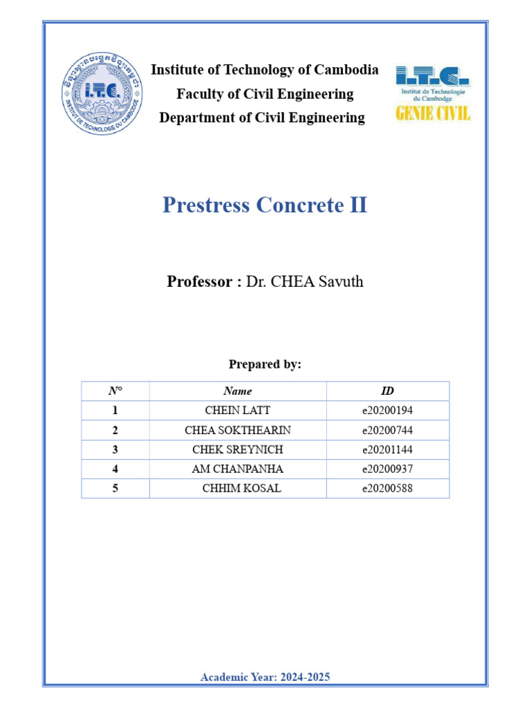 Prestressed Concrete II Design Report | PDF | Strength Of Materials ...