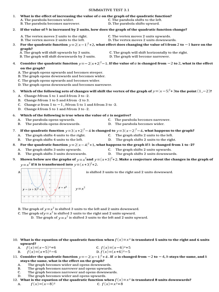 Summative Test 3A | PDF | Quadratic Equation | Discrete Mathematics