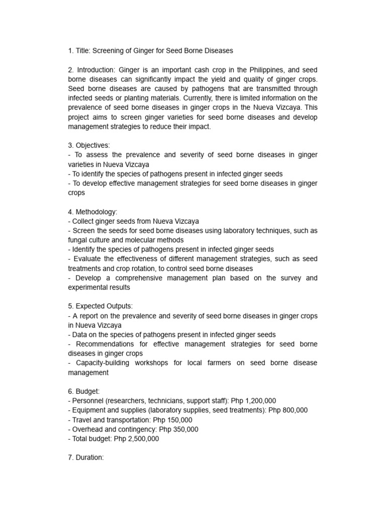 Ginger Disease Management in Nueva Vizcaya | PDF | Pathogen | Agriculture