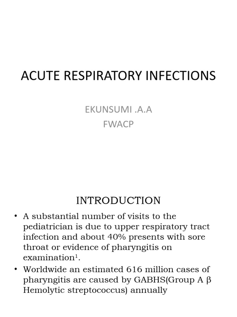Acute Respiratory Infections | PDF | Human Diseases And Disorders ...