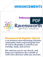 Ravensworth Baptist Church Announcements, 2/26/12