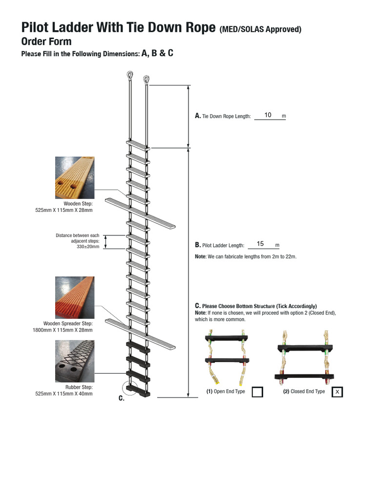 Pilot Ladder Order Form & Specifications | PDF