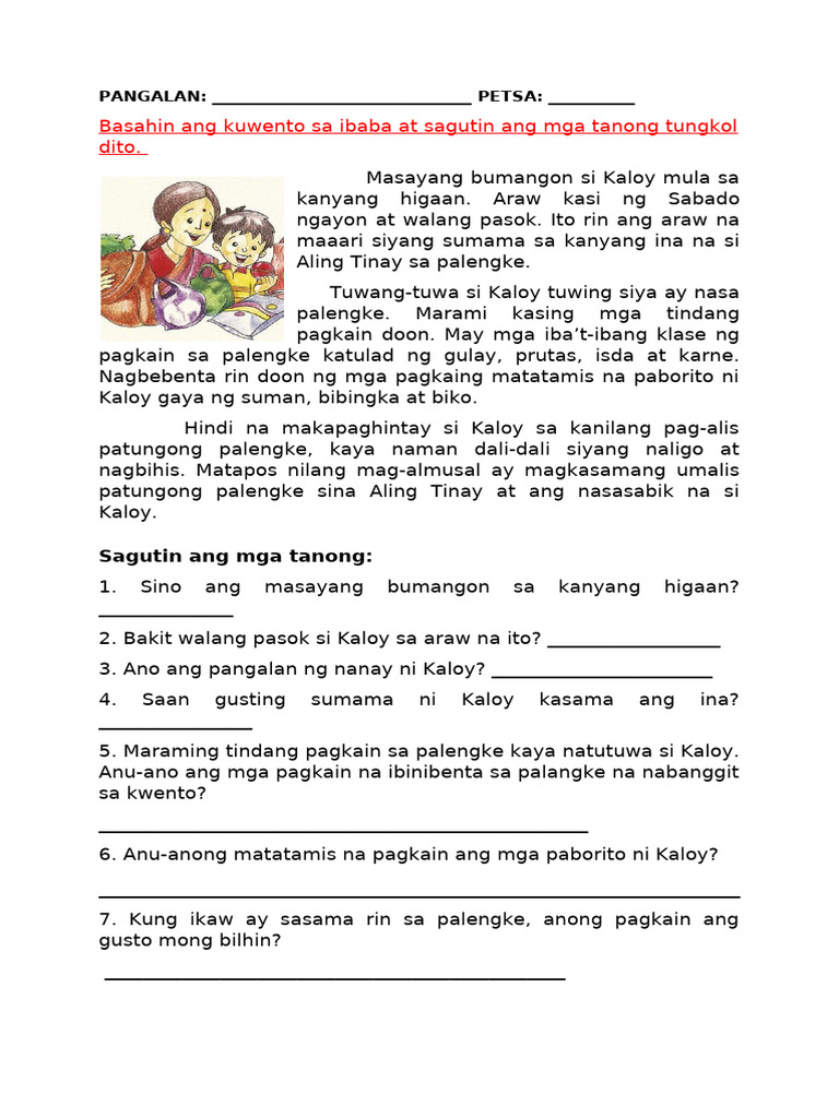 Worksheet - Gawain 3 | PDF