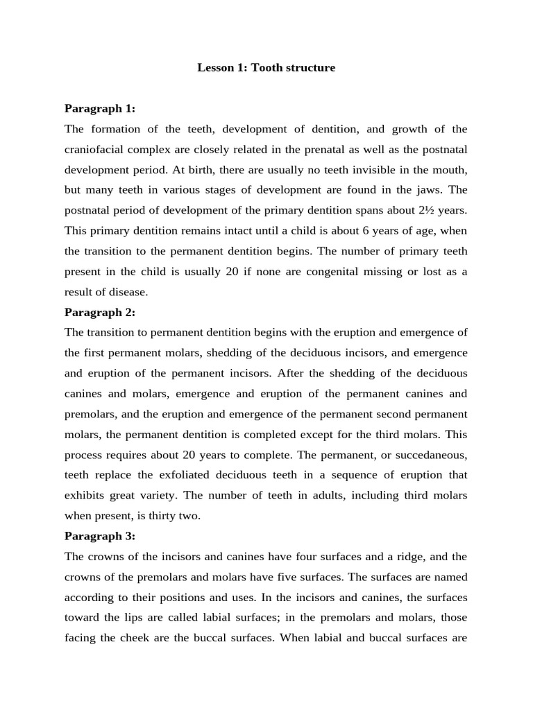 Understanding Tooth Structure and Development | PDF | Dental Anatomy ...