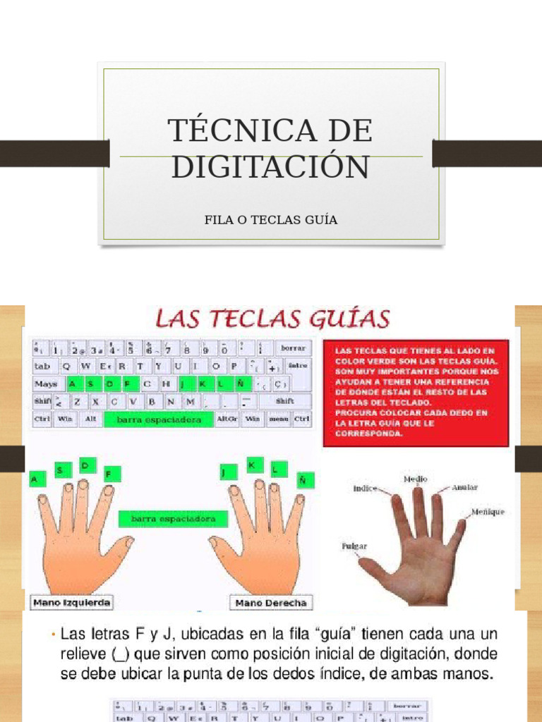 Técnica de Digitación: Fila Guía | PDF
