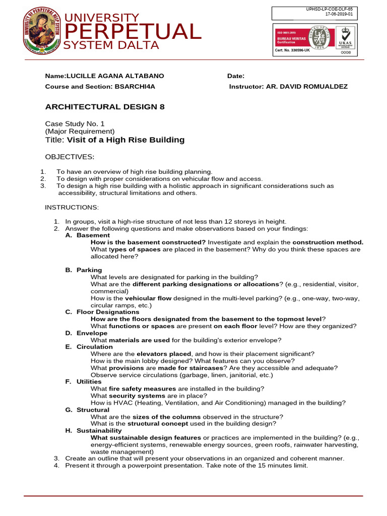High Rise Building Case Study Guide | PDF | Basement | Building