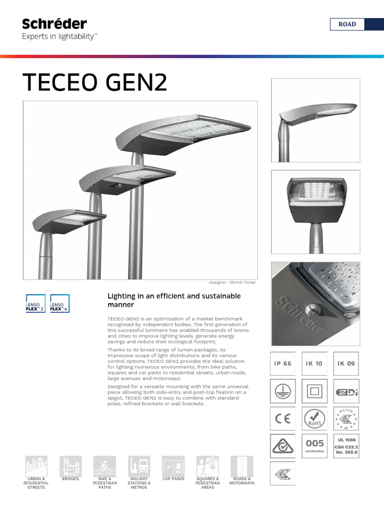 Teceo Gen2 Productsheet en | PDF | Electrical Connector | Lighting