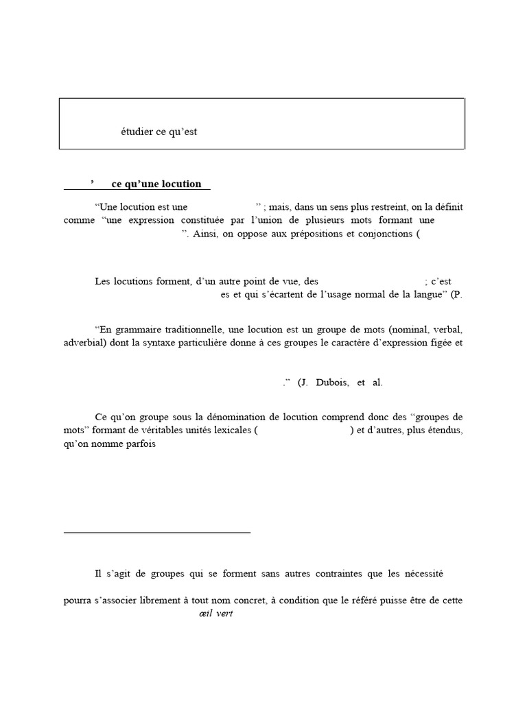 Comprendre les locutions en français | PDF | Mécanique du langage | Syntaxe
