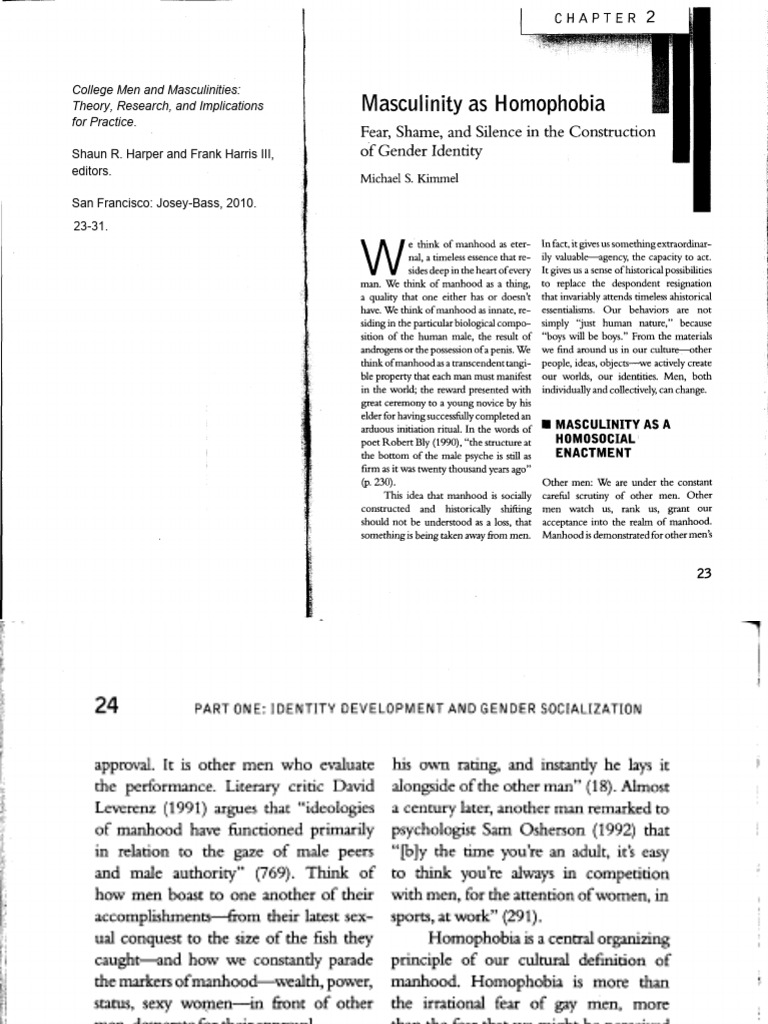 Kimmel - Masculinity As Homophobia | PDF