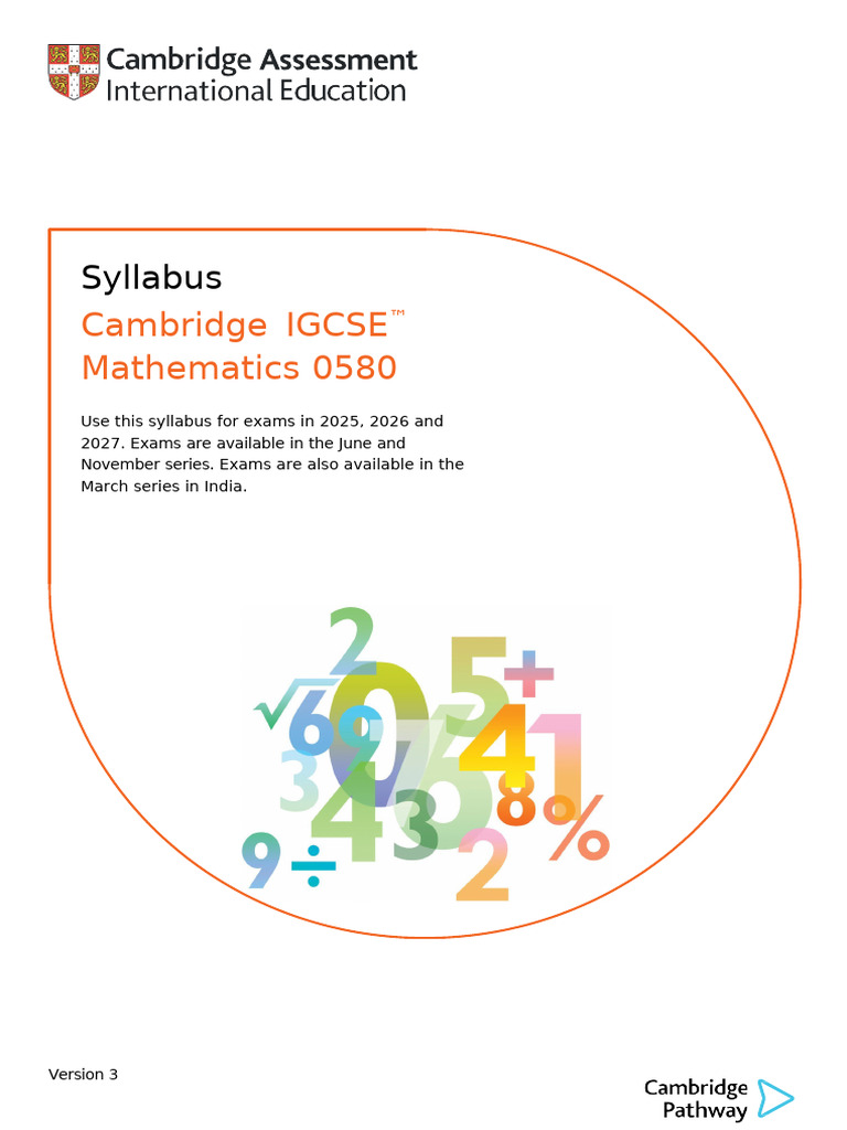 IGCSE Mathematics 2025 2027 Syllabus | PDF | Learning