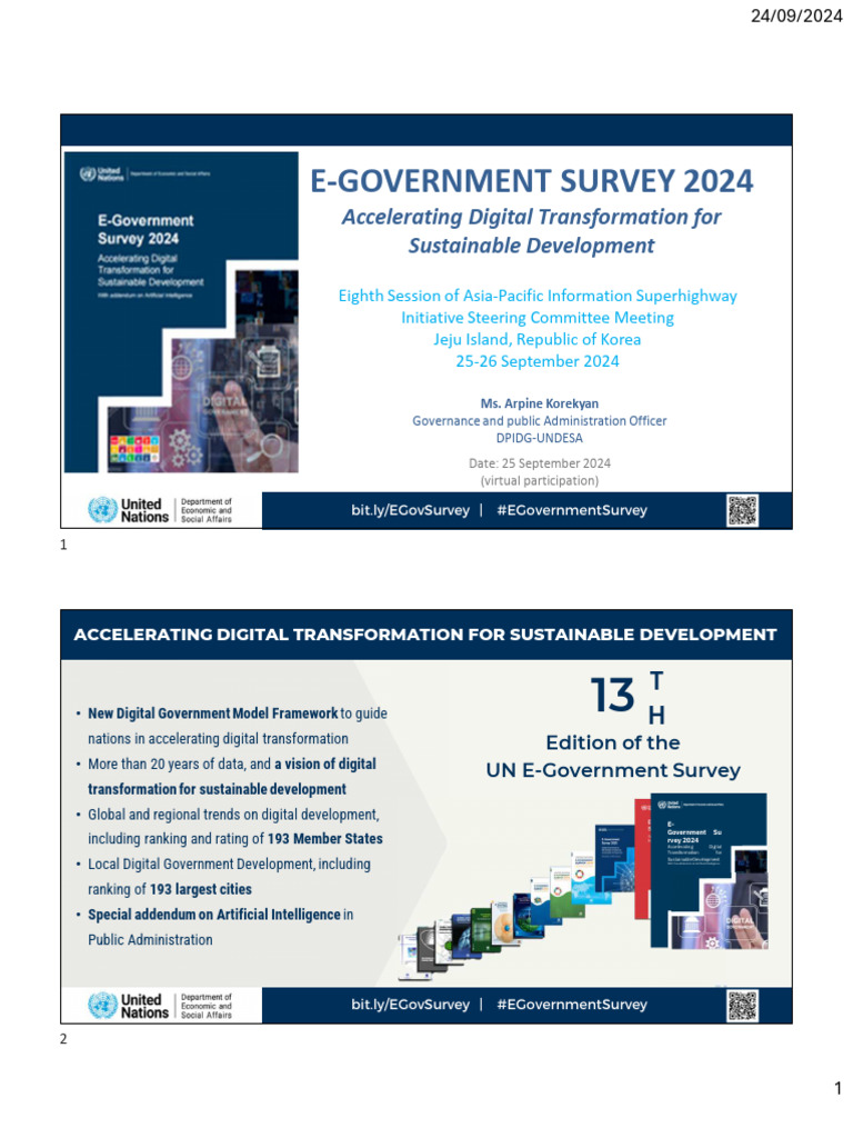 2024 E-Government Survey Insights | PDF | E Government | Oceania