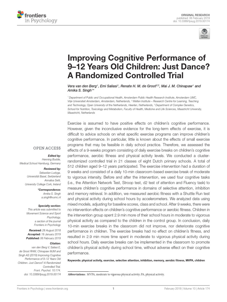 Improving Cognitive Performance Of | PDF | Attention