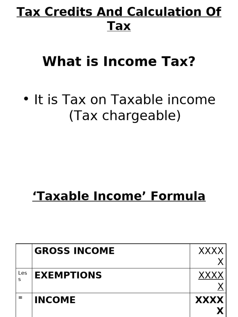 Tax Credits and Income Tax Calculation Guide | PDF | Taxes | Tax Rate