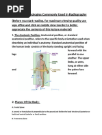 Radiographic Positioning Terminology | PDF | Anatomical Terms Of Motion ...