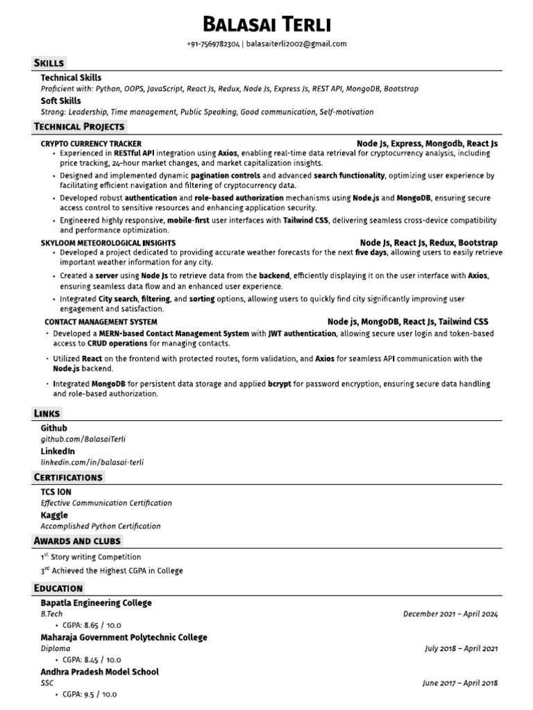 Balasai resume pdf