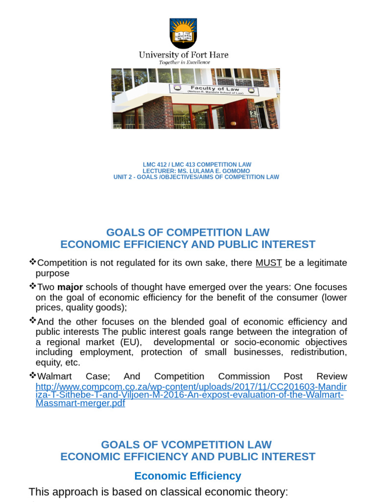 Goals of Competition Law Explained | PDF | Competition Law | Economic ...