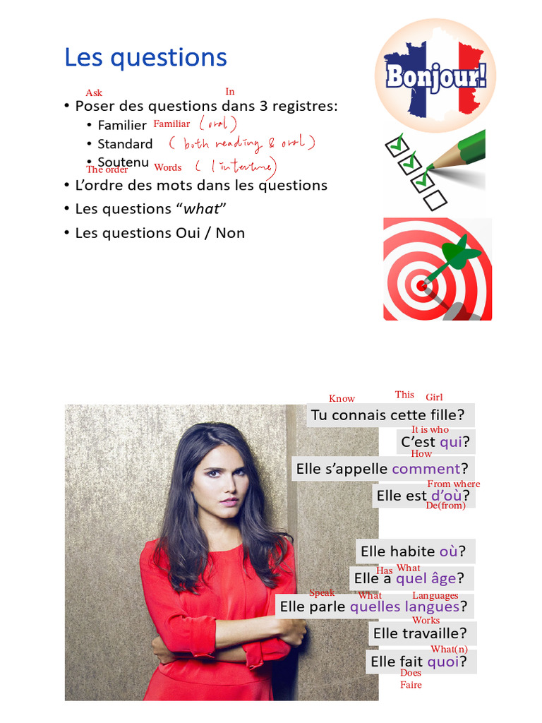 Formuler des questions en français | PDF