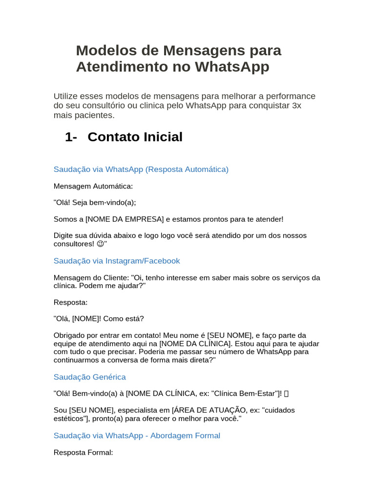 Modelos de Mensagens para WhatsApp | PDF | Tempo | Satisfação no trabalho
