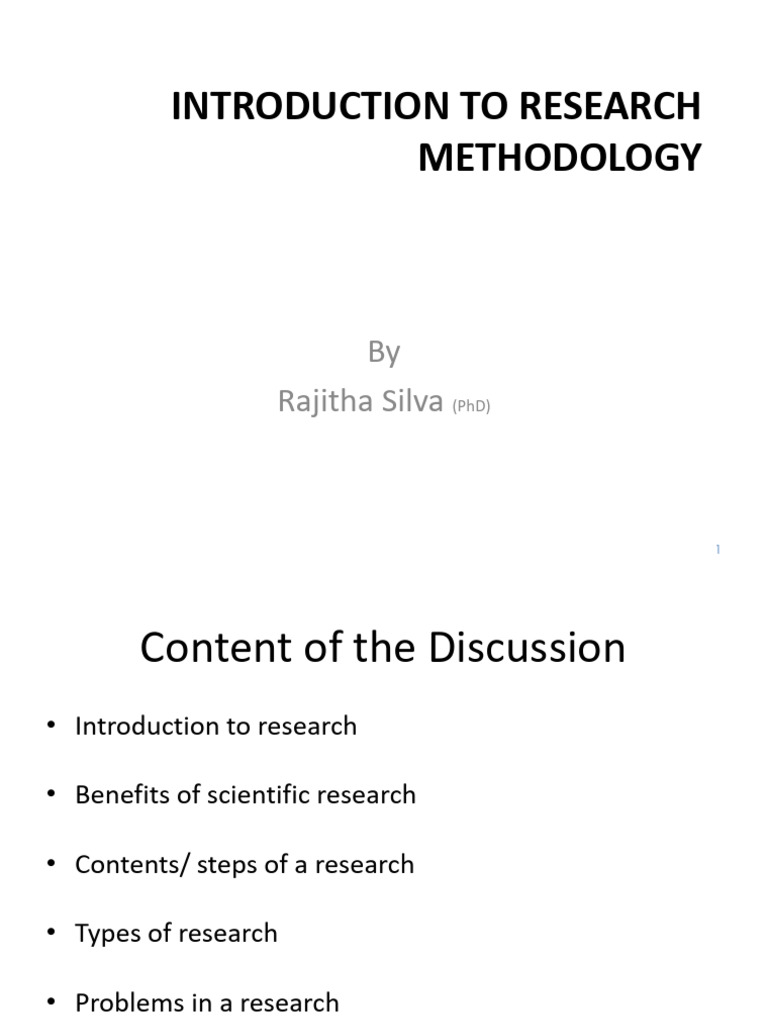 Introduction To Research Methodology | PDF | Methodology | Quantitative ...