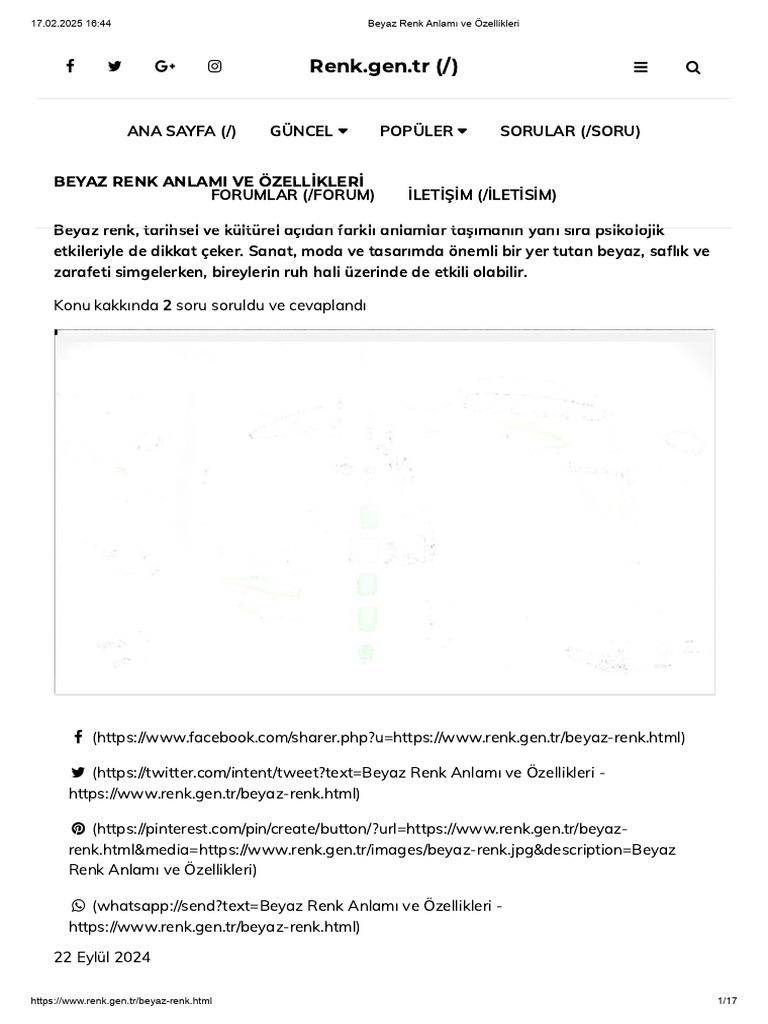 Beyaz Renk Anlamı Ve Özellikleri | PDF