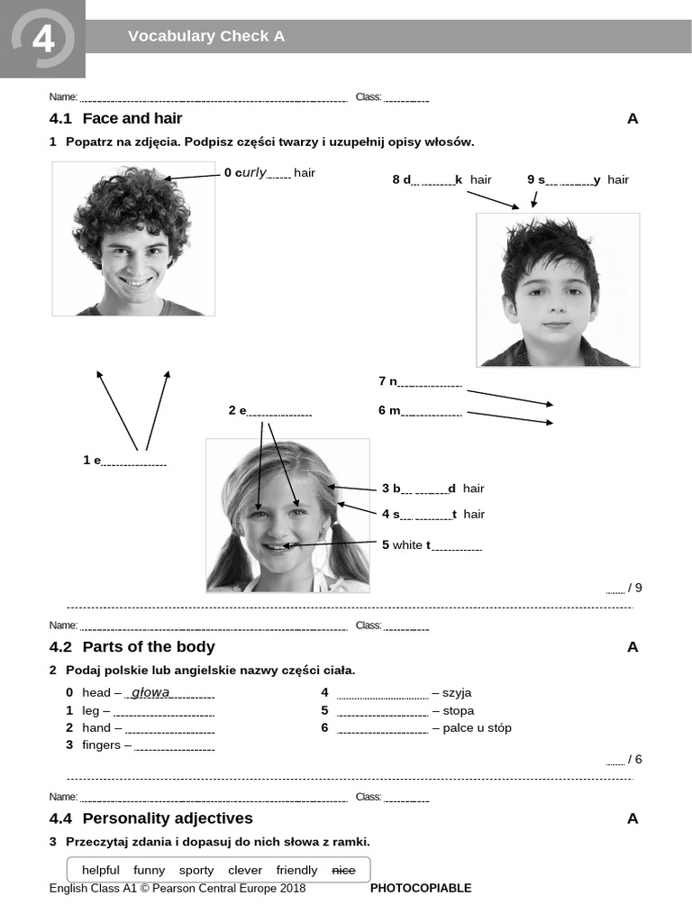 ECA1 - Tests - Vocabulary Check 4A - New2018 | PDF