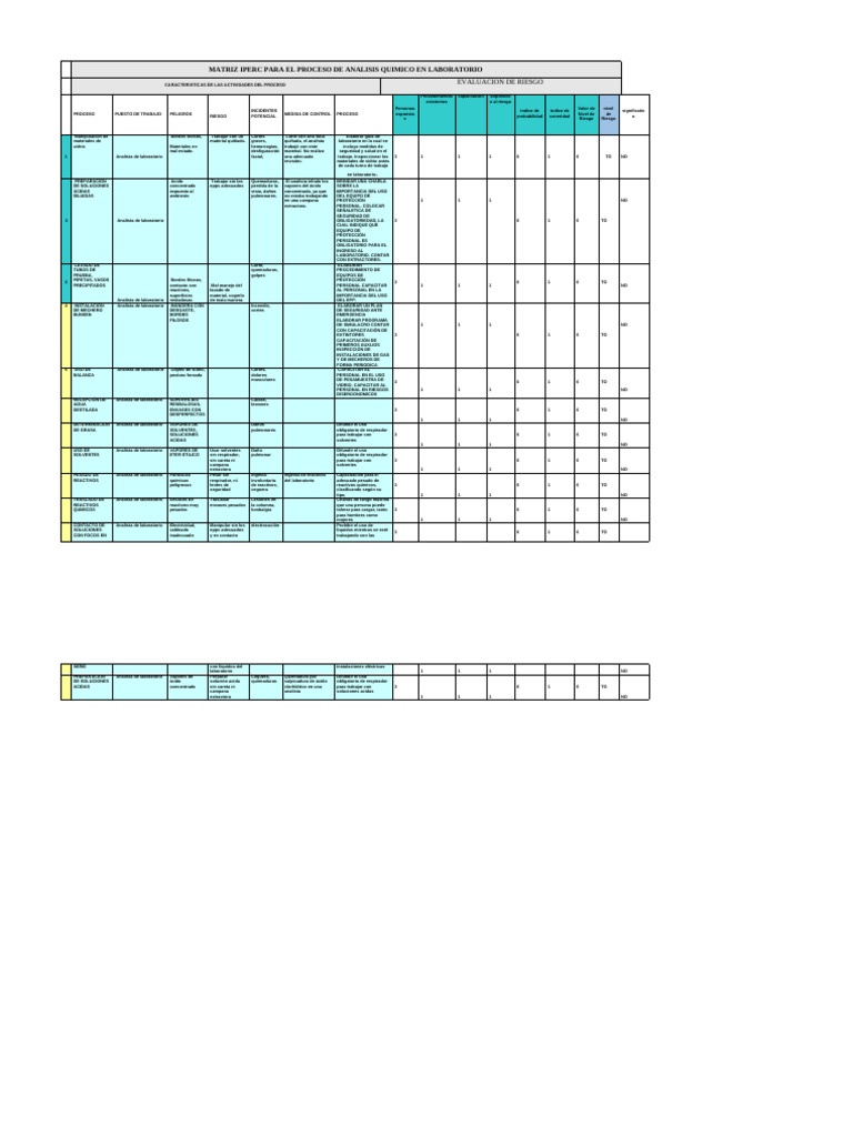 Evaluación de Riesgos en Laboratorio Químico | PDF | Laboratorios | Riesgo