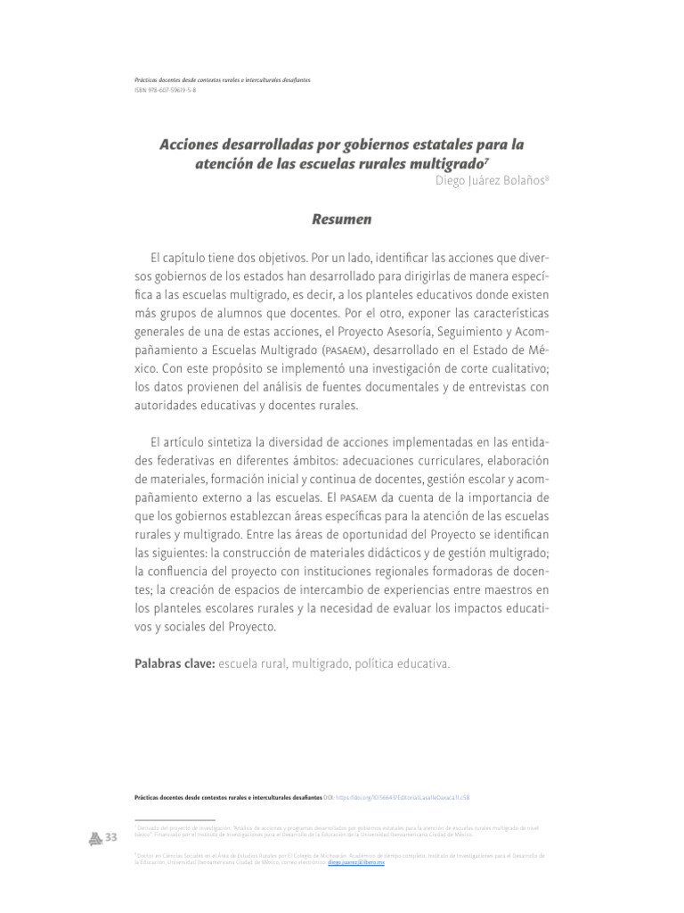 Acciones para Escuelas Rurales Multigrado | PDF | Plan de estudios ...