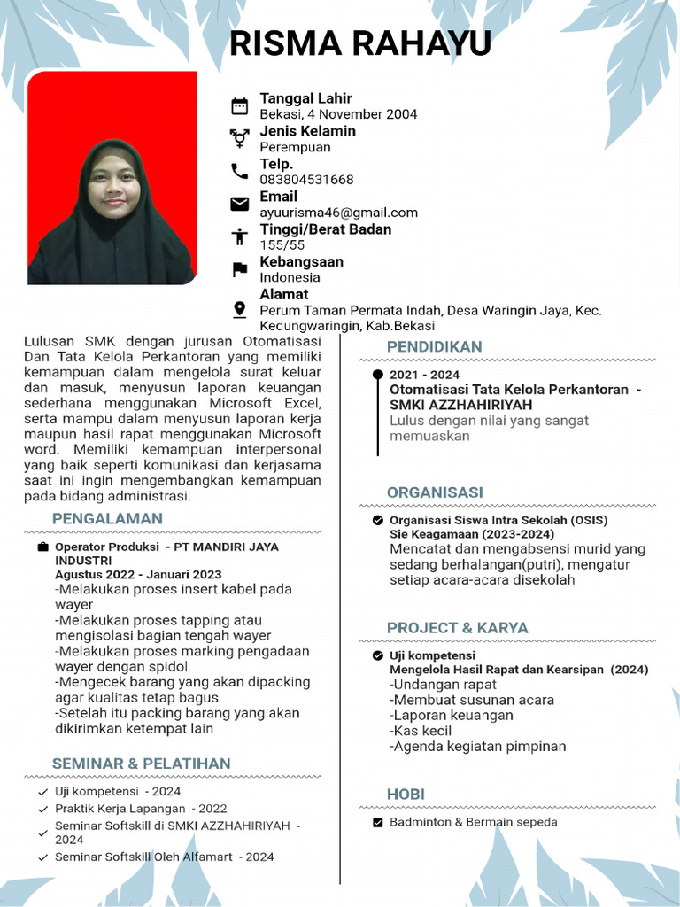 CV Risma Rahayu | PDF