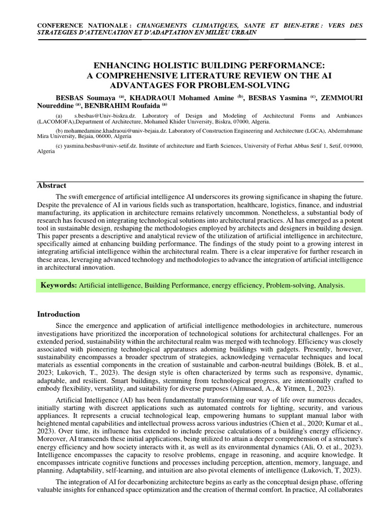 AI in Architecture: Enhancing Building Performance | PDF | Artificial ...
