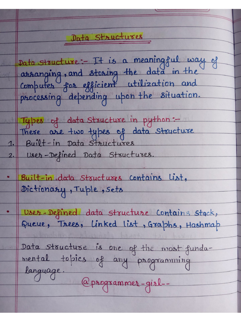 Data Structure and Algorithms Handwritten Notes | PDF