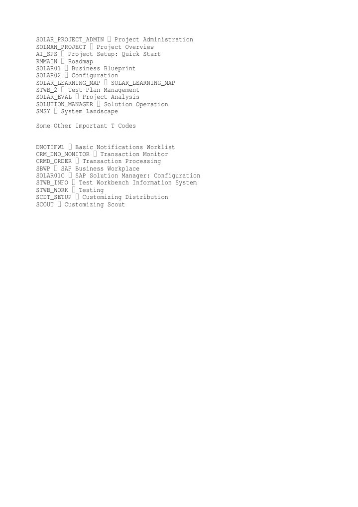 SAP Charm Transaction Codes Overview | PDF | Computers