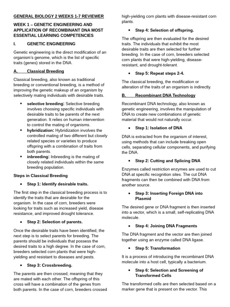 Genetic Engineering and DNA Review Guide | PDF | Natural Selection ...
