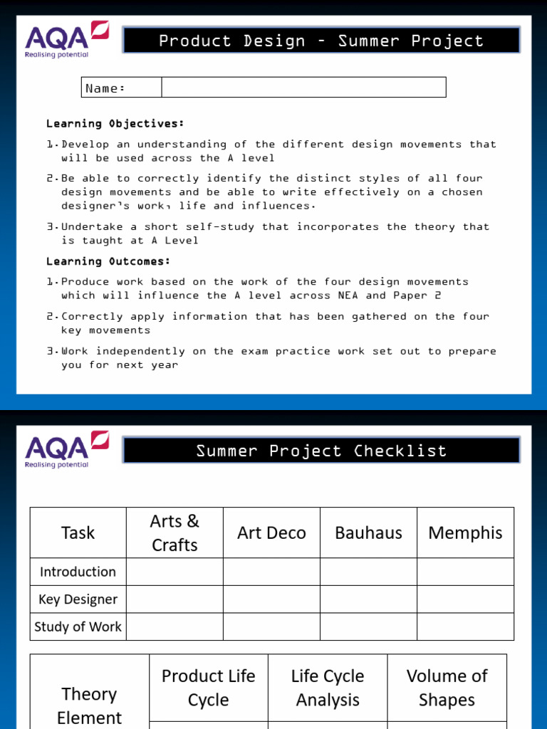 A Level Product Design Summer Project | PDF | Design | Graphic Design