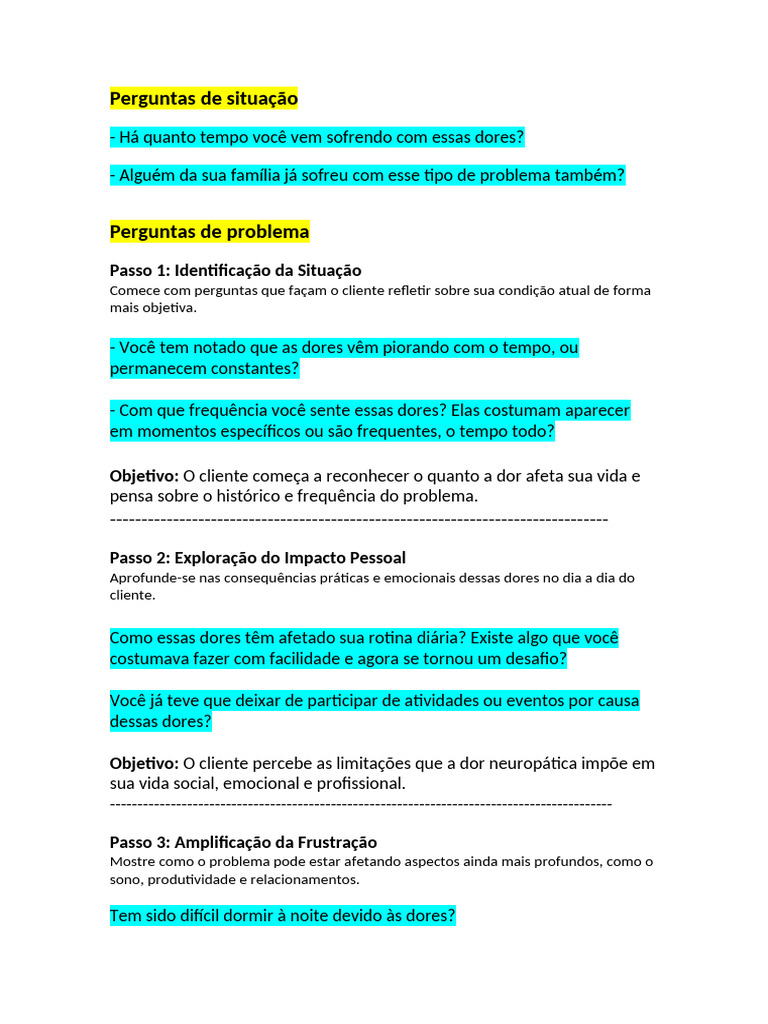 Script Ligação Dores Pdf Dor Tempo